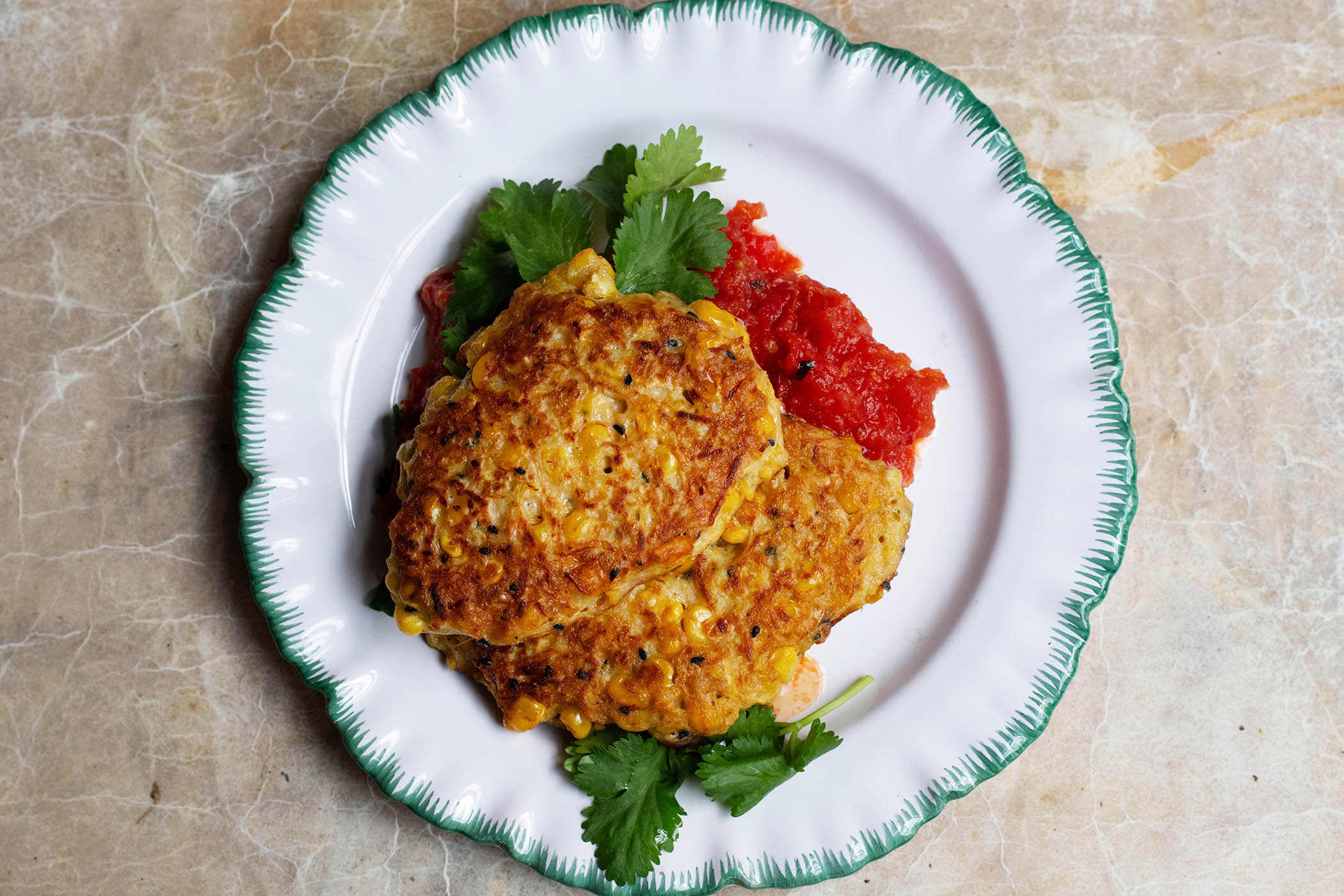 Midweek dinner: sweetcorn and marrow fritters